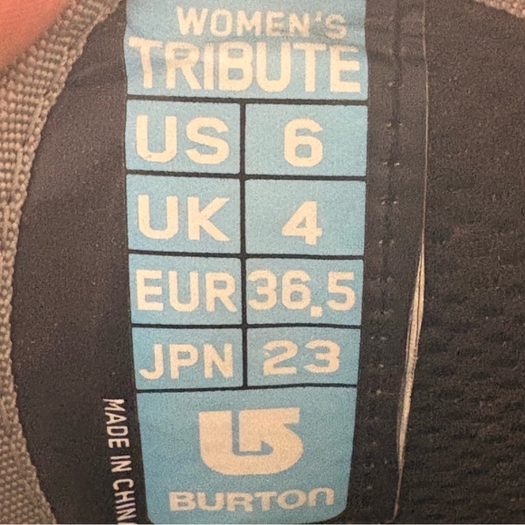 Women’s Burton Tribute Snowboard Boots Size 6 Grey Blue Pre Owned - Picture 16 of 16